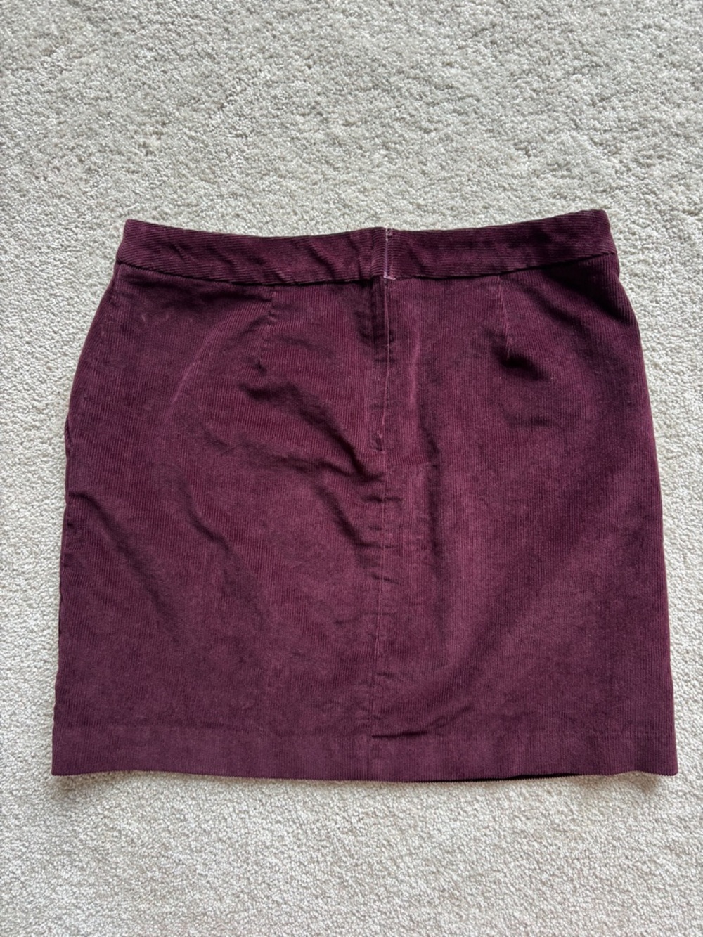 Banana Republic Corduroy Burgundy Mini Skirt with Button Detail - Picture 2 of 5